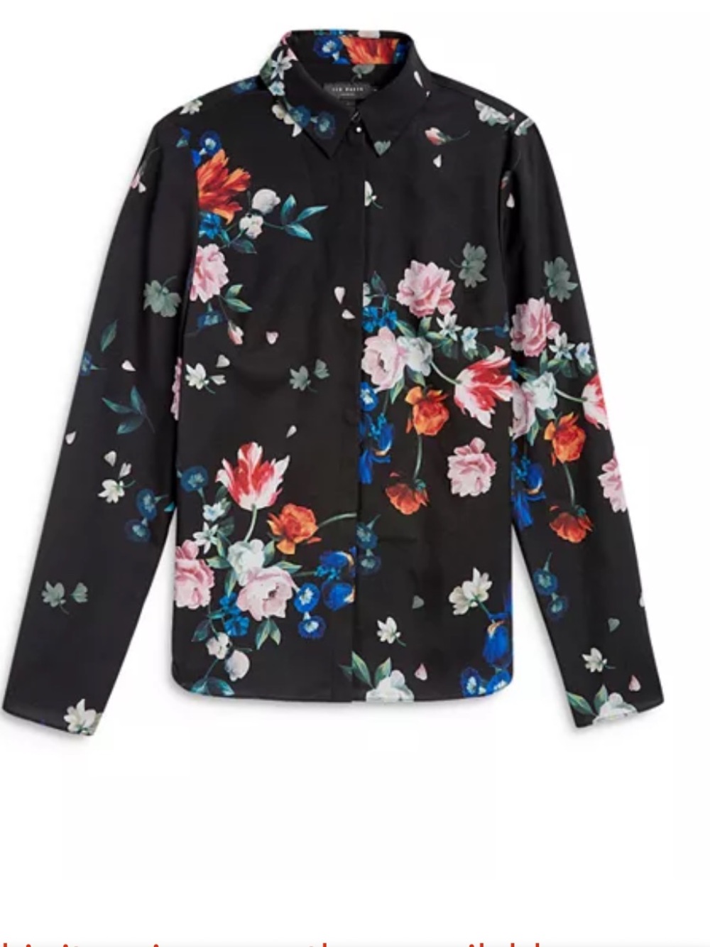 Ted baker London ebonny sandalwood floral print long sleeve blouse US SZ 8/M - Picture 2 of 11